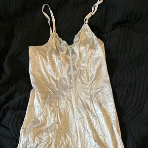 Vintage Slip Dress Satin Lace Cream Romantic Coquette Lingerie Style Small